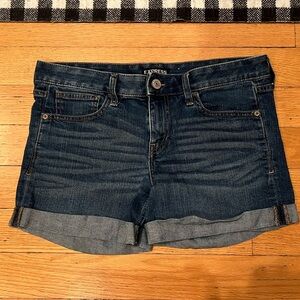 Express Women's Dark Blue Jean Shorts Size 10